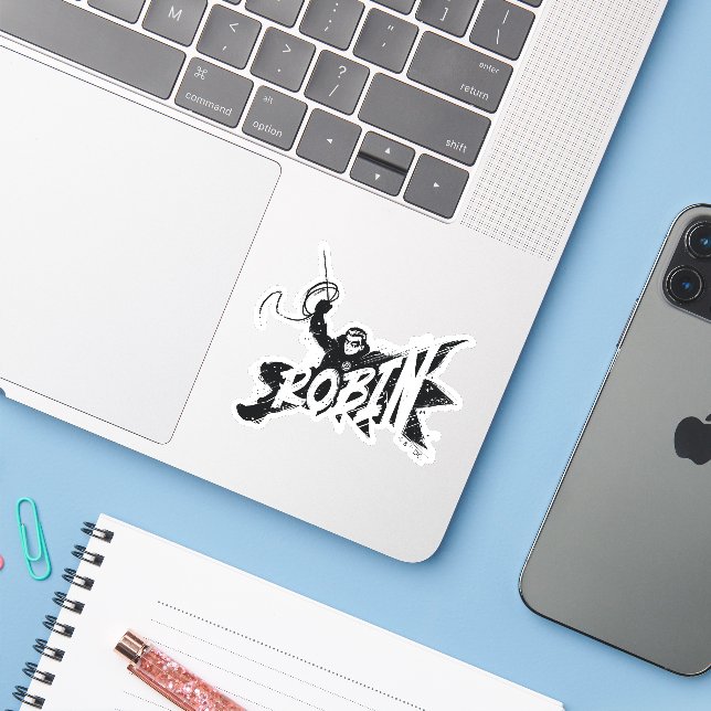 Adesivo Nome do Pincel Robin Ink (Notebook com iPhone)