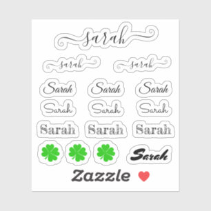 Adesivo Nome do script de assinatura legante - Sarah /Luck