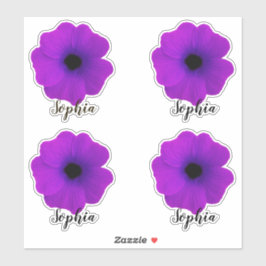 Adesivo Nome do Script Moderno da Flor Roxo-Cujo