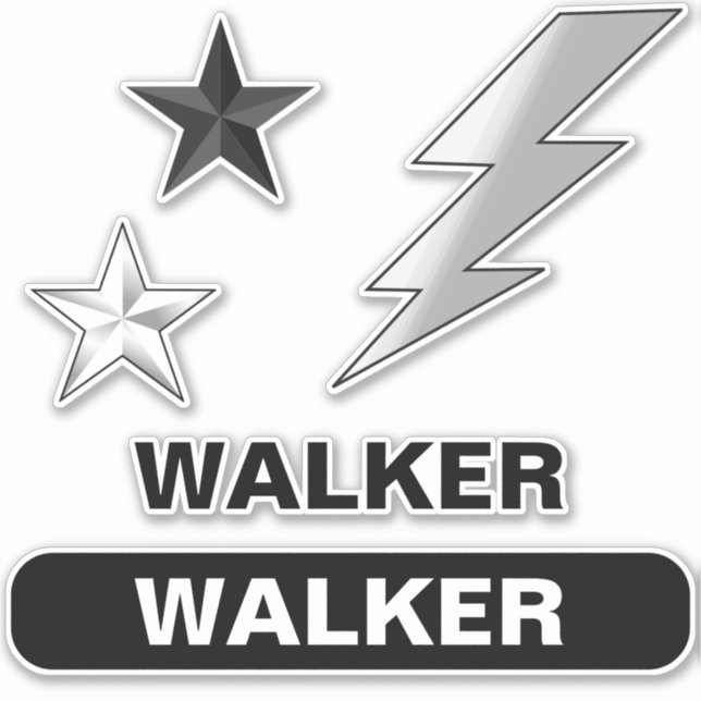 Adesivo Nome do skater - Stickers Black and White Skateboa (Frente)