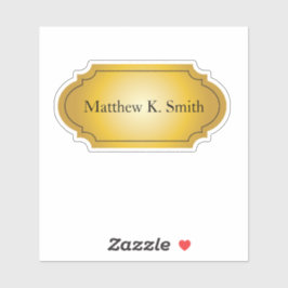 Adesivo Nome Dourado Profissional Elegante