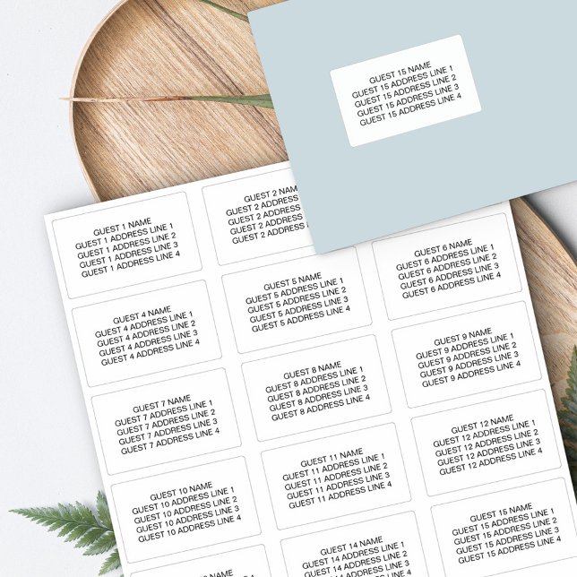 Adesivo Nome e endereço do convidado para 15 envelopes de  (Criador carregado)