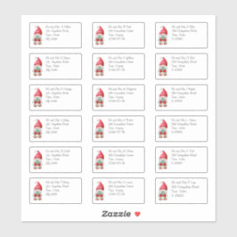 Adesivo Nome e endereço individuais do Gnome natalício bon