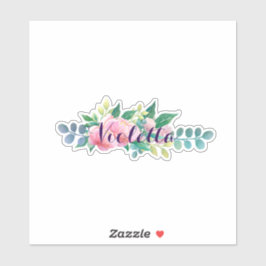 Adesivo Nome e Flores Peonies Bohemia