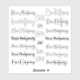 Adesivo Nome e Iniciais de Script Na moda