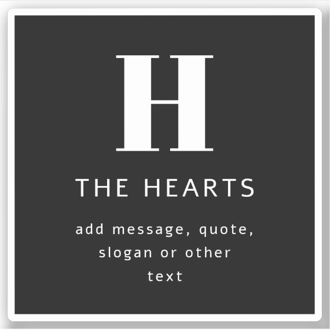 Adesivo Nome e Mensagem do Monograma Moderno Editável | Pr (Frente)