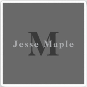 Adesivo Nome e Monograma Cinzas Escuras