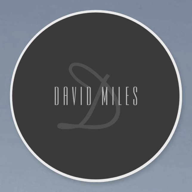 Adesivo Nome e Monograma do Elegante Moderno | Transparent (Criador carregado)