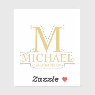 Adesivo Nome e Monograma do Padrinho de casamento Personal