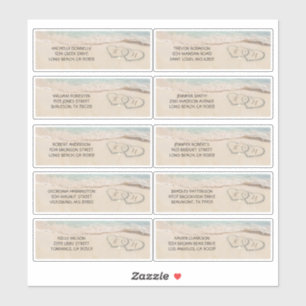 Adesivo Nome e Rótulo de Casamento de Endereços dos Convid