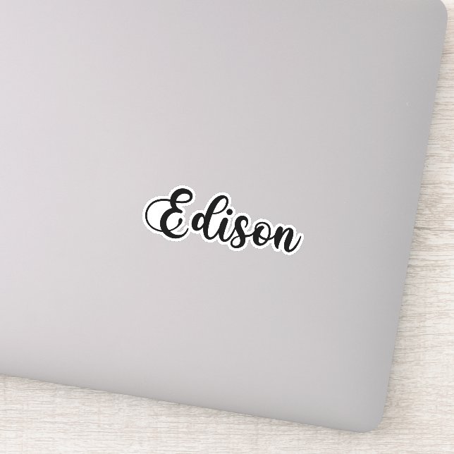 Adesivo Nome Edison - Caligrafia manuscrita (Detalhe)