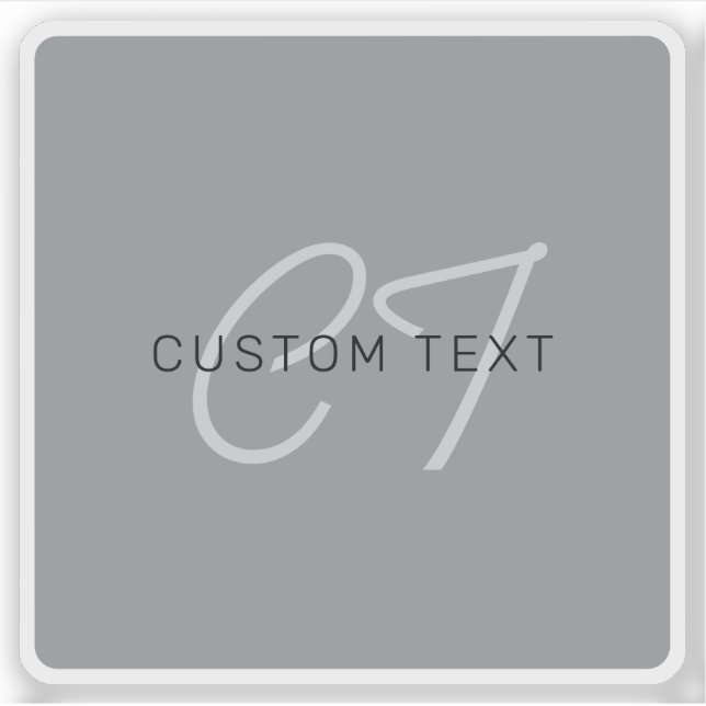 Adesivo Nome editável ou saudação | Cinza Preta e Escura (Frente)