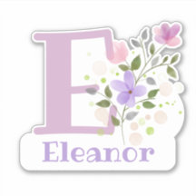 Nome Eleanor & Inicial com Floral Design