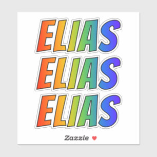 Adesivo Nome "ELIAS" com coloração do arco-íris do