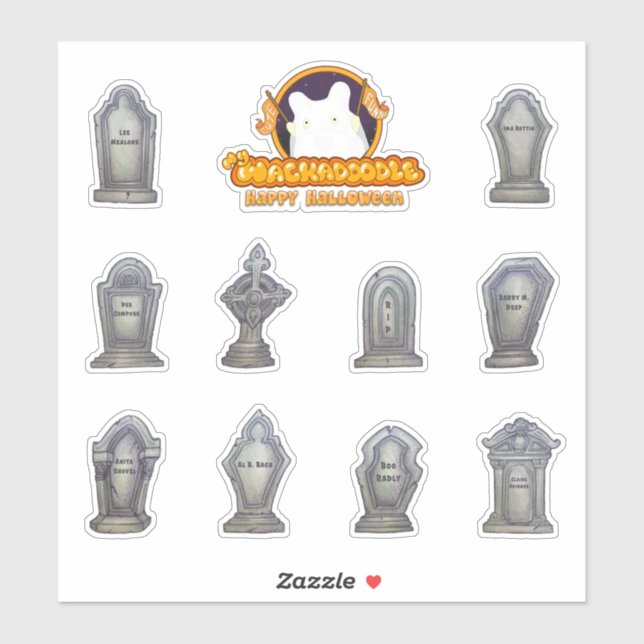 Adesivo Nome engraçado: Gravestones Sticker Sheet for Hall (Folha)