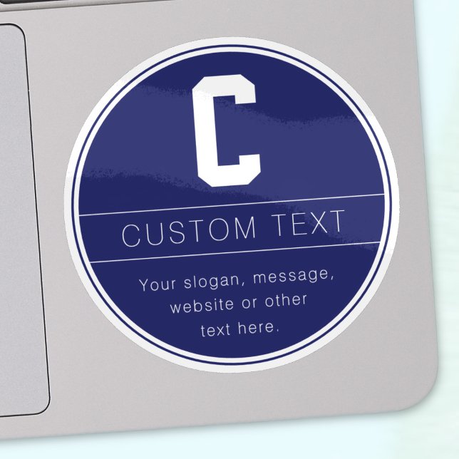 Adesivo Nome exclusivo e Modelo Monograma | Azul Marinho (Criador carregado)
