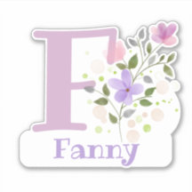 Nome Fanny & Inicial com Floral Design