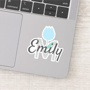 Adesivo Nome feito sob encomenda Monogrammed da tulipa do