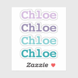 Adesivo Nome Filho do Tipo de Cor do Gradiente Roxo e Teal