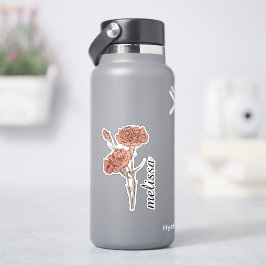 Adesivo Nome Floral Personalizado Elegante Cravo Customiza