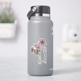 Adesivo Nome Floral Violeta Personalizado Botânico Customi