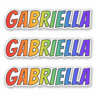 Adesivo Nome "GABRIELLA" com coloração do arco-íris do