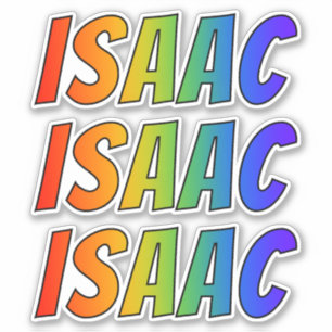 Adesivo Nome "ISAAC" com coloração do arco-íris do
