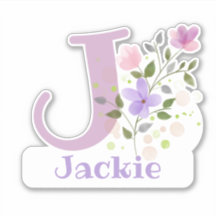 Nome Jackie mais Inicial com Desenho Floral