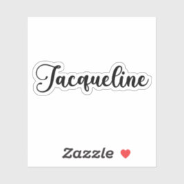 Adesivo Nome Jacqueline - Caligrafia manuscrita