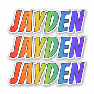 Adesivo Nome "JAYDEN" com coloração do arco-íris do