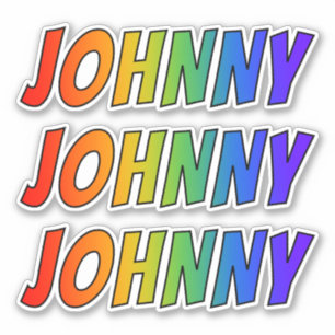 Adesivo Nome "JOHNNY" com coloração do arco-íris do