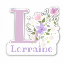 Nome Lorraine mais Inicial com Floral Design