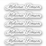 Adesivo Nome manuscrito personalizado de script elegante<br><div class="desc">Impressionante script caprichoso personalizado autocolante de nome</div>