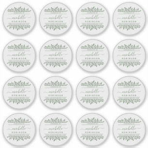 Adesivo Nome manuscrito Sage Green Botanical Fabricado por