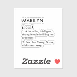 Adesivo Nome Marilyn, Nome editável, Nome personalizado