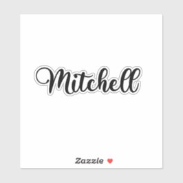 Adesivo Nome Mitchell - Caligrafia manuscrita