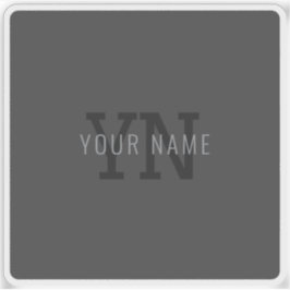 Adesivo Nome Moderno das Cinzas Escuras Monograma (ou outr