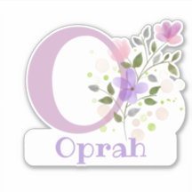 Nome Oprah & Inicial com Design Floral