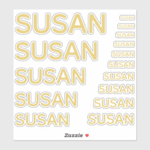 Adesivo Nome Personalizado 15 Tamanhos Simples Dourado