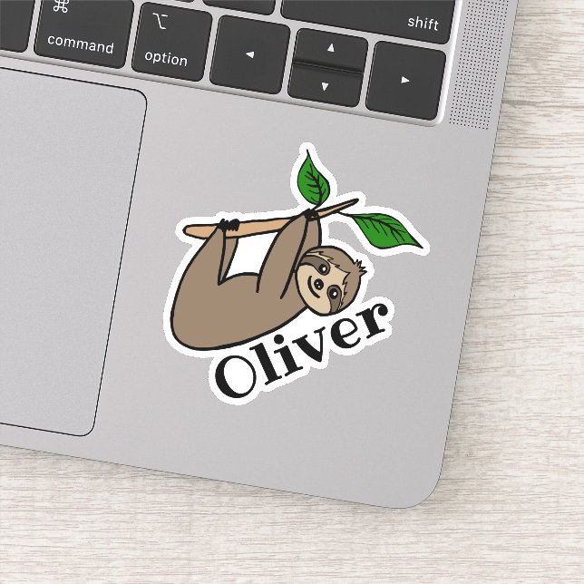 Adesivo Nome personalizado Baby Sloth Cute Animal (Detalhe)