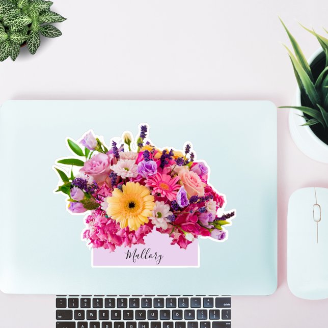 Adesivo Nome Personalizado Beleza Floral Watercolor (Criador carregado)