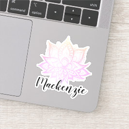 Adesivo Nome Personalizado Boho Pastel Cor-de-Rosa Gradaçã
