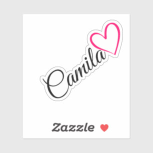 Adesivo Nome Personalizado Caligrafia Rosa Texto do Coraç