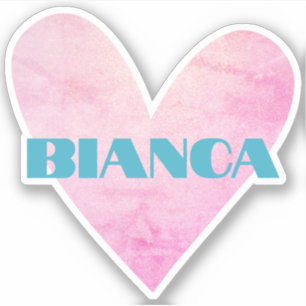 Adesivo Nome Personalizado Coração em Aquarela Forma Tendê