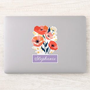 Adesivo Nome Personalizado da Flor de Nascimento de Agosto
