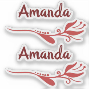 Adesivo Nome Personalizado da Flor Flourada Rosa Cinzenta