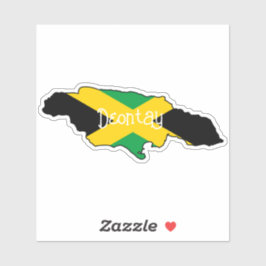 Adesivo Nome Personalizado da Forma da Ilha Flag Jamaicana