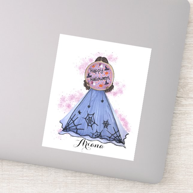 Adesivo Nome Personalizado da Ilustração de Cookie Feliz H (Detalhe)