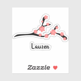 Adesivo Nome Personalizado de Desenho do Ramal do Flor de 