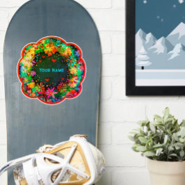 Adesivo Nome Personalizado de Diversão Floral do Boho Insp